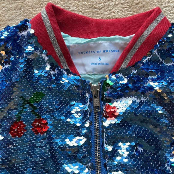 ROCKETS OF AWESOME Sequined Cherry Print Jacket - Picture 2 of 8